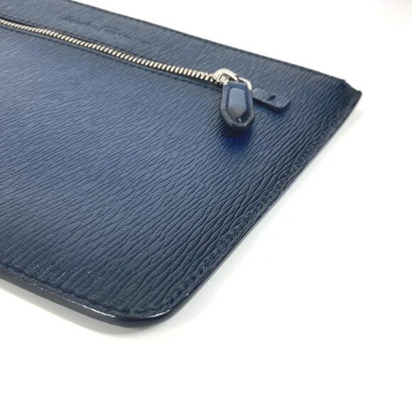 Salvatore Ferragamo logo Pouch with strap Clutch bag Leather Navy - Picture 7 of 16